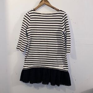 Kate Spade Broome Street Striped Drop Waist Dress Large